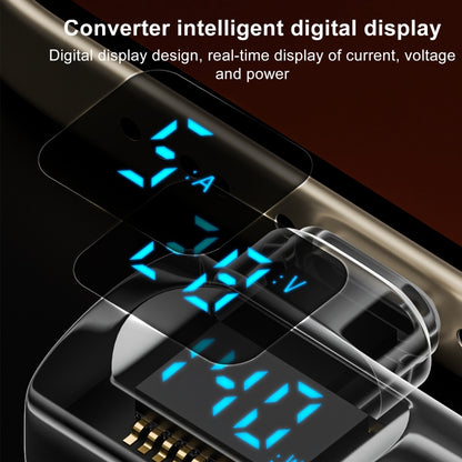 Type-C Male to Type-C Female Smart Digital Display Side Bend Charging Adapter(Black) - OTG Adapter by buy2fix | Online Shopping UK | buy2fix
