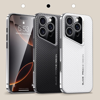 For iPhone 16 Pro Carbon Fiber Texture PC Phone Case(White) - iPhone 16 Pro Cases by buy2fix | Online Shopping UK | buy2fix