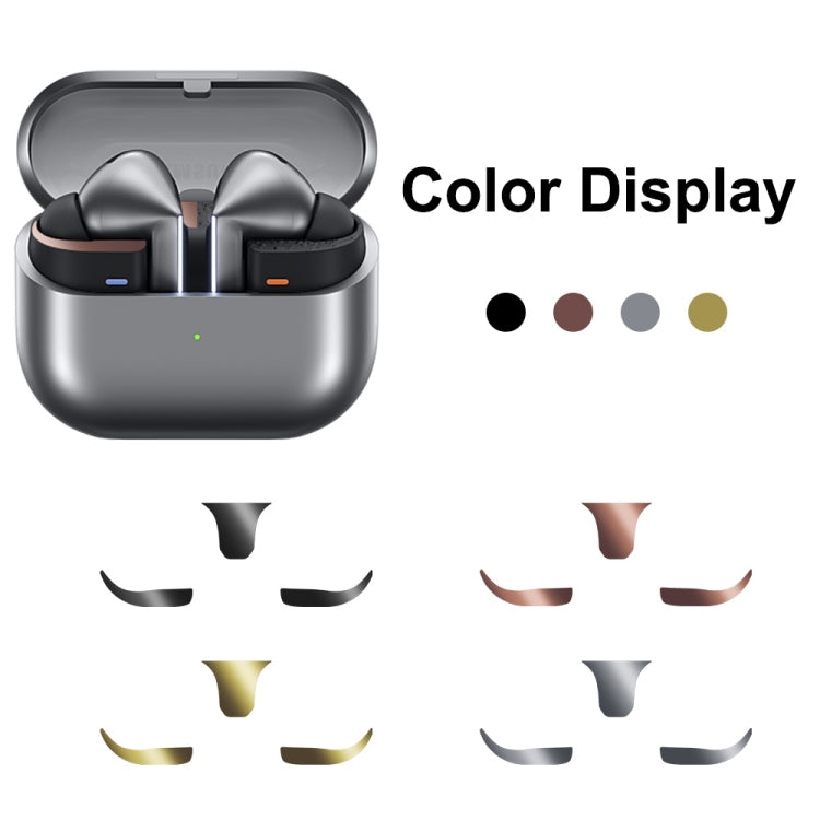 For Samsung Galaxy Buds3 Pro Bluetooth Earphone Charging Box Metal Stickers(Gold) - Protective Sticker by buy2fix | Online Shopping UK | buy2fix