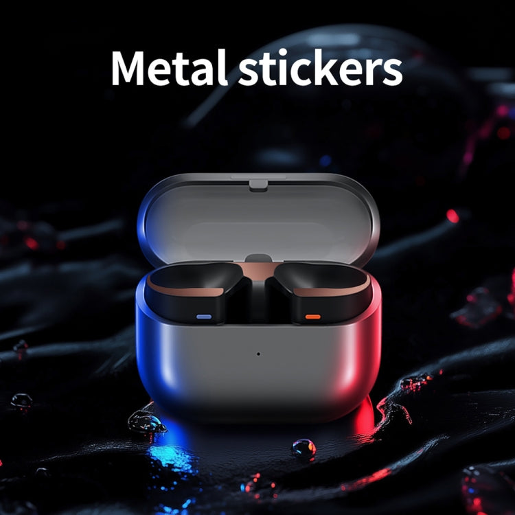 For Samsung Galaxy Buds3 Pro Bluetooth Earphone Charging Box Metal Stickers(Silver) - Protective Sticker by buy2fix | Online Shopping UK | buy2fix