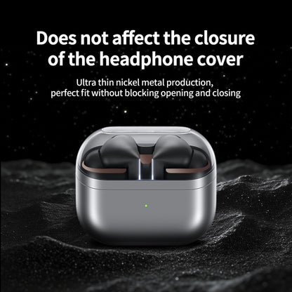 For Samsung Galaxy Buds3 Pro Bluetooth Earphone Charging Box Metal Stickers(Silver) - Protective Sticker by buy2fix | Online Shopping UK | buy2fix