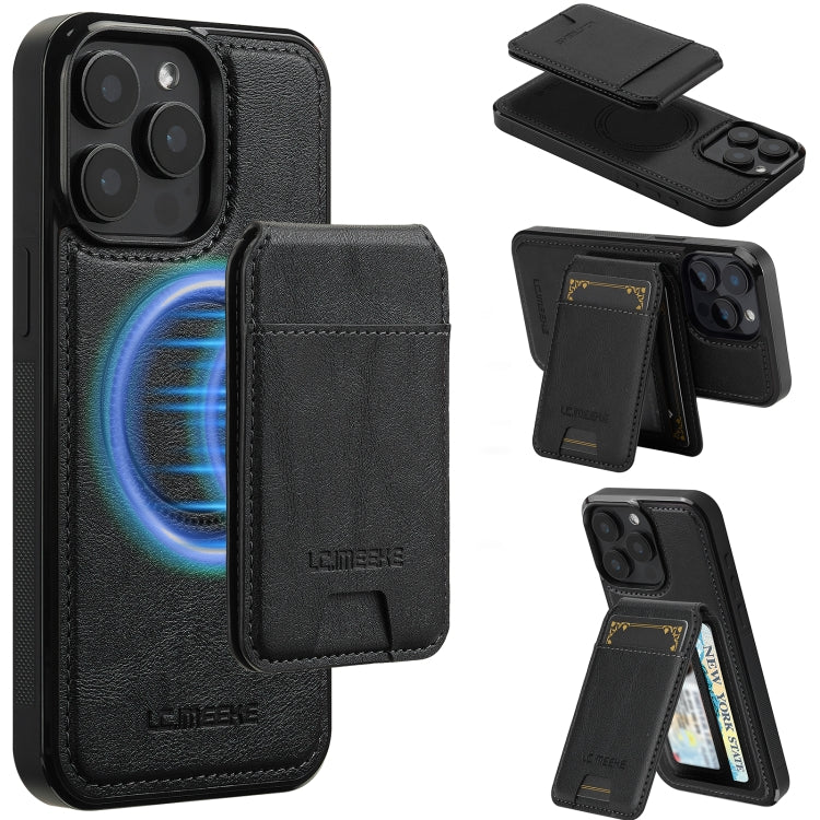 For iPhone 15 Pro LC.IMEEKE L3 Series Detachable RFID Card Bag Magsafe Phone Case(Black) - iPhone 15 Pro Cases by LC.IMEEKE | Online Shopping UK | buy2fix