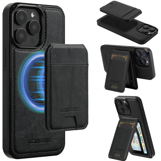 For iPhone 15 Pro LC.IMEEKE L3 Series Detachable RFID Card Bag Magsafe Phone Case(Black) - iPhone 15 Pro Cases by LC.IMEEKE | Online Shopping UK | buy2fix