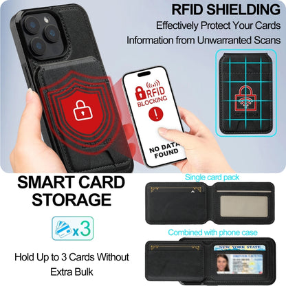 For iPhone 15 Pro LC.IMEEKE L3 Series Detachable RFID Card Bag Magsafe Phone Case(Black) - iPhone 15 Pro Cases by LC.IMEEKE | Online Shopping UK | buy2fix