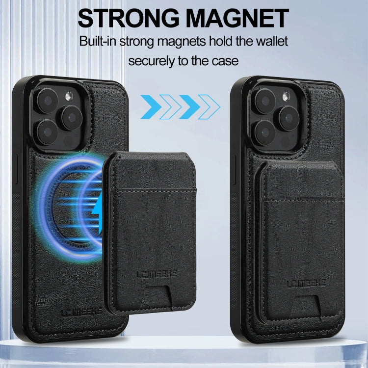 For iPhone 15 Pro LC.IMEEKE L3 Series Detachable RFID Card Bag Magsafe Phone Case(Black) - iPhone 15 Pro Cases by LC.IMEEKE | Online Shopping UK | buy2fix