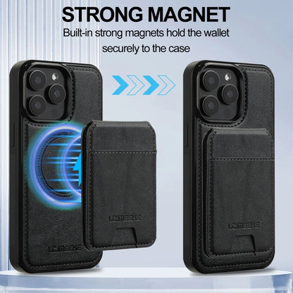 For iPhone 15 Pro LC.IMEEKE L3 Series Detachable RFID Card Bag Magsafe Phone Case(Black) - iPhone 15 Pro Cases by LC.IMEEKE | Online Shopping UK | buy2fix