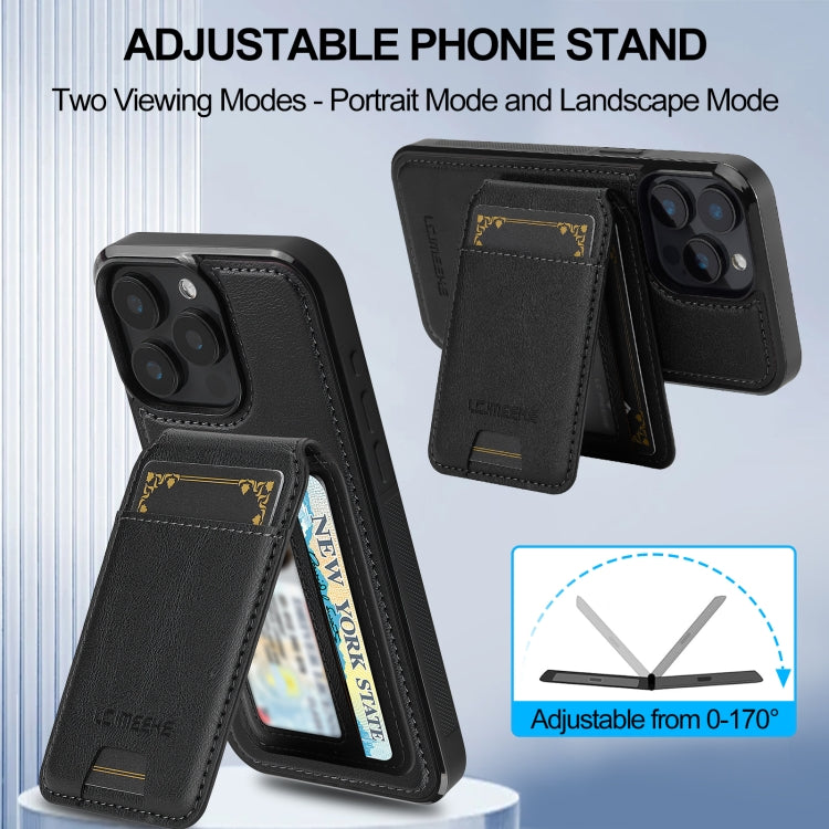 For iPhone 15 Pro LC.IMEEKE L3 Series Detachable RFID Card Bag Magsafe Phone Case(Black) - iPhone 15 Pro Cases by LC.IMEEKE | Online Shopping UK | buy2fix