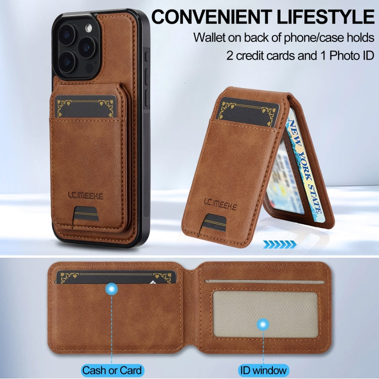 For iPhone 15 Pro LC.IMEEKE L3 Series Detachable RFID Card Bag Magsafe Phone Case(Brown) - iPhone 15 Pro Cases by LC.IMEEKE | Online Shopping UK | buy2fix