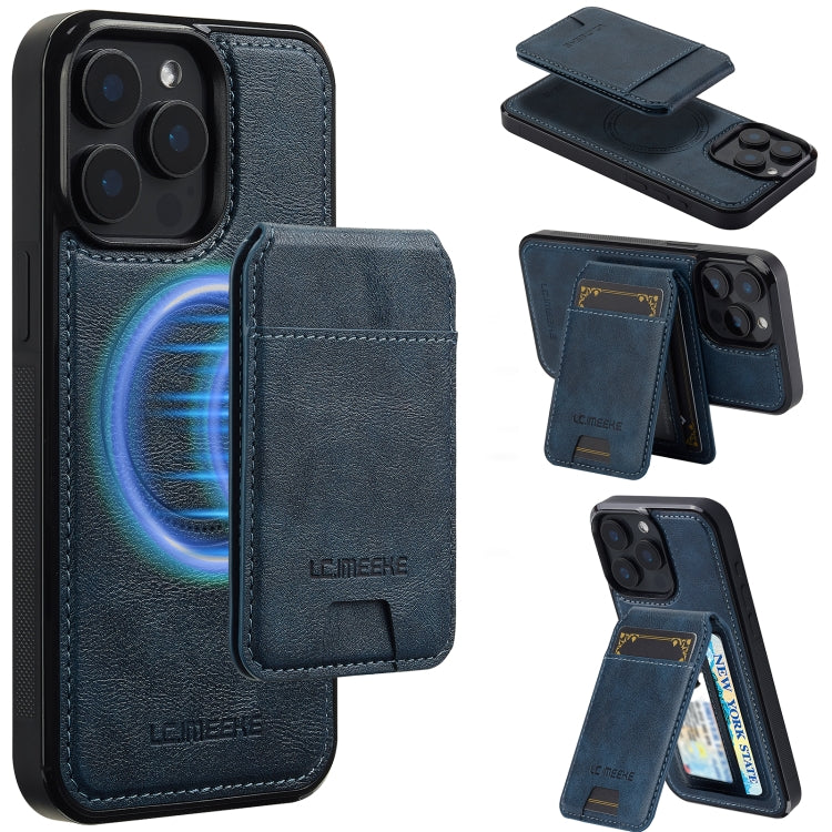 For iPhone 15 Pro LC.IMEEKE L3 Series Detachable RFID Card Bag Magsafe Phone Case(Blue) - iPhone 15 Pro Cases by LC.IMEEKE | Online Shopping UK | buy2fix
