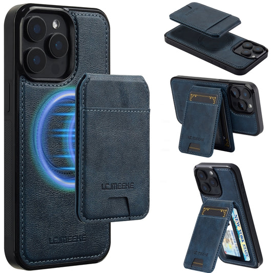 For iPhone 15 Pro LC.IMEEKE L3 Series Detachable RFID Card Bag Magsafe Phone Case(Blue) - iPhone 15 Pro Cases by LC.IMEEKE | Online Shopping UK | buy2fix