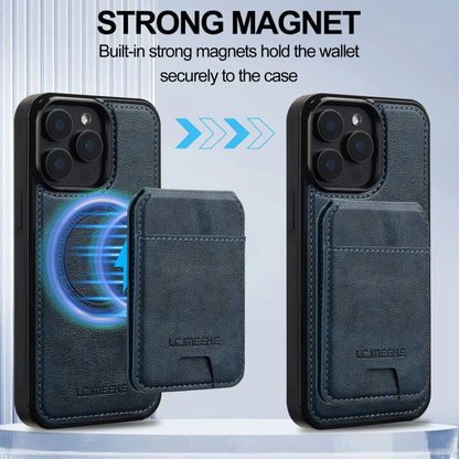 For iPhone 15 Pro LC.IMEEKE L3 Series Detachable RFID Card Bag Magsafe Phone Case(Blue) - iPhone 15 Pro Cases by LC.IMEEKE | Online Shopping UK | buy2fix