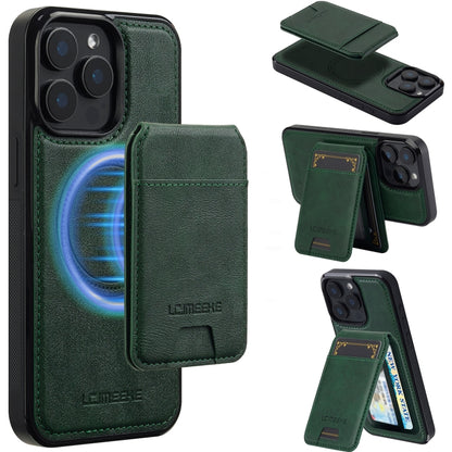 For iPhone 15 Pro LC.IMEEKE L3 Series Detachable RFID Card Bag Magsafe Phone Case(Green) - iPhone 15 Pro Cases by LC.IMEEKE | Online Shopping UK | buy2fix