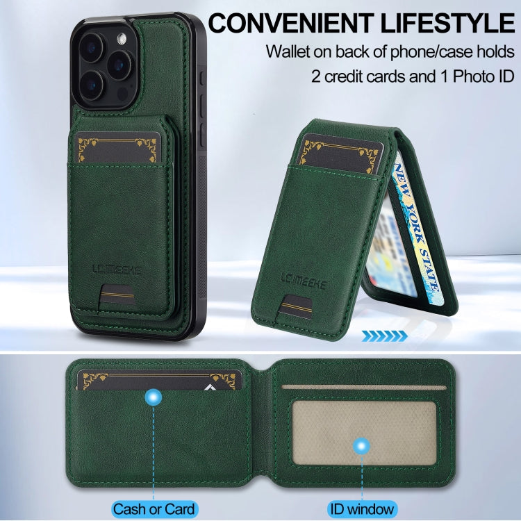 For iPhone 15 Pro LC.IMEEKE L3 Series Detachable RFID Card Bag Magsafe Phone Case(Green) - iPhone 15 Pro Cases by LC.IMEEKE | Online Shopping UK | buy2fix