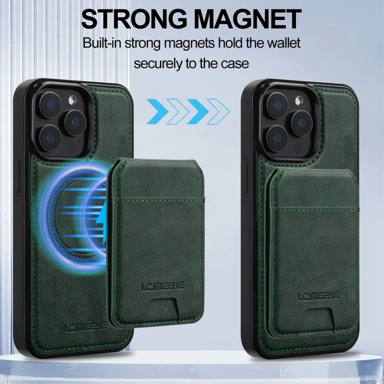 For iPhone 15 Pro LC.IMEEKE L3 Series Detachable RFID Card Bag Magsafe Phone Case(Green) - iPhone 15 Pro Cases by LC.IMEEKE | Online Shopping UK | buy2fix