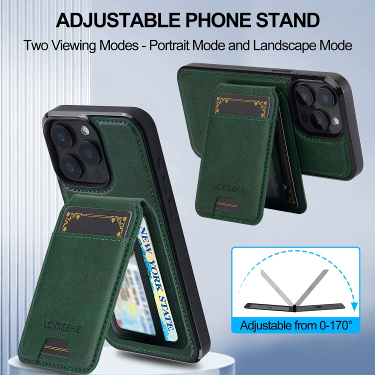 For iPhone 15 Pro LC.IMEEKE L3 Series Detachable RFID Card Bag Magsafe Phone Case(Green) - iPhone 15 Pro Cases by LC.IMEEKE | Online Shopping UK | buy2fix