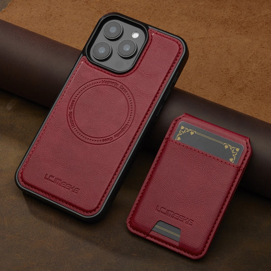 For iPhone 15 Pro LC.IMEEKE L3 Series Detachable RFID Card Bag Magsafe Phone Case(Red) - iPhone 15 Pro Cases by LC.IMEEKE | Online Shopping UK | buy2fix