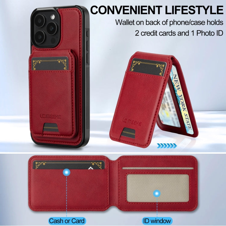 For iPhone 15 Pro LC.IMEEKE L3 Series Detachable RFID Card Bag Magsafe Phone Case(Red) - iPhone 15 Pro Cases by LC.IMEEKE | Online Shopping UK | buy2fix