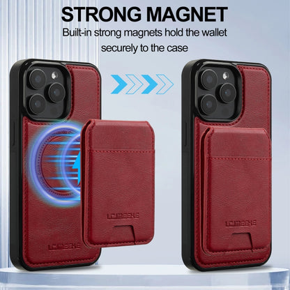 For iPhone 15 Pro LC.IMEEKE L3 Series Detachable RFID Card Bag Magsafe Phone Case(Red) - iPhone 15 Pro Cases by LC.IMEEKE | Online Shopping UK | buy2fix