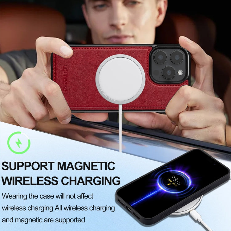 For iPhone 15 Pro LC.IMEEKE L3 Series Detachable RFID Card Bag Magsafe Phone Case(Red) - iPhone 15 Pro Cases by LC.IMEEKE | Online Shopping UK | buy2fix