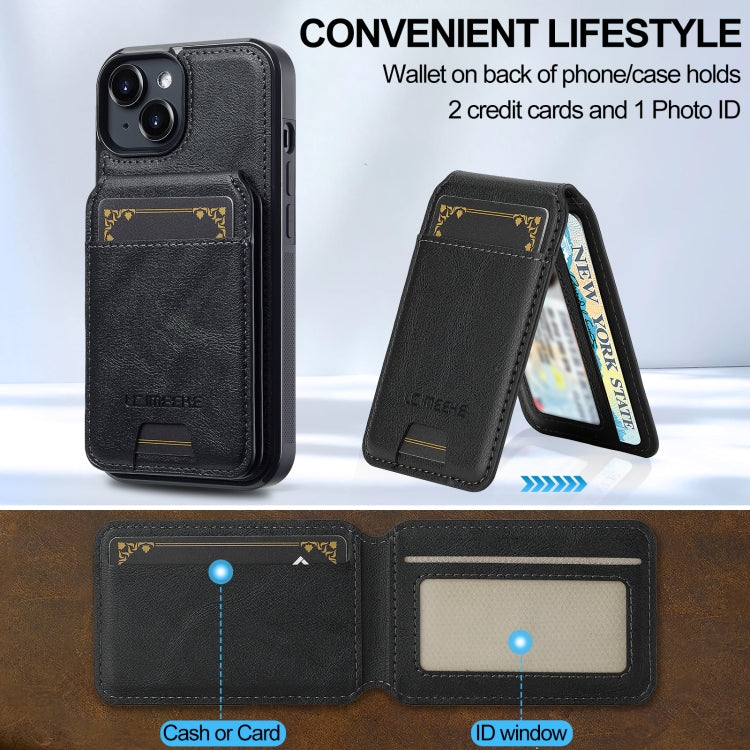 For iPhone 14 / 13 LC.IMEEKE L3 Series Detachable RFID Card Bag Magsafe Phone Case(Black) - iPhone 14 Cases by LC.IMEEKE | Online Shopping UK | buy2fix