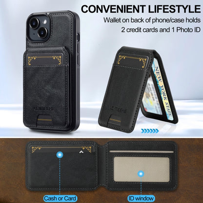 For iPhone 14 / 13 LC.IMEEKE L3 Series Detachable RFID Card Bag Magsafe Phone Case(Black) - iPhone 14 Cases by LC.IMEEKE | Online Shopping UK | buy2fix