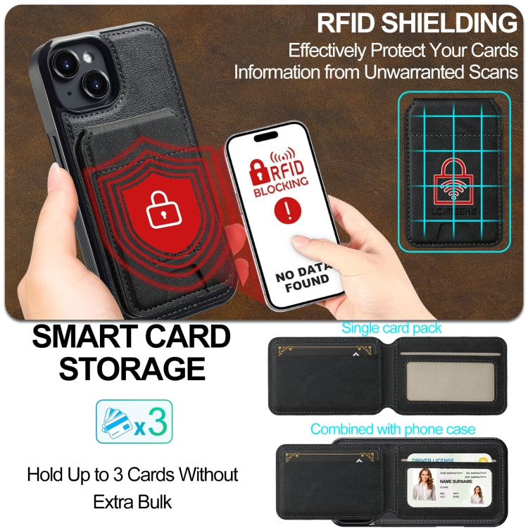 For iPhone 14 / 13 LC.IMEEKE L3 Series Detachable RFID Card Bag Magsafe Phone Case(Black) - iPhone 14 Cases by LC.IMEEKE | Online Shopping UK | buy2fix
