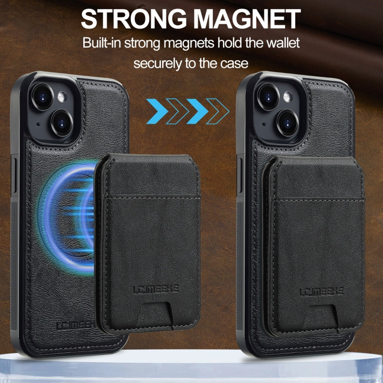 For iPhone 14 / 13 LC.IMEEKE L3 Series Detachable RFID Card Bag Magsafe Phone Case(Black) - iPhone 14 Cases by LC.IMEEKE | Online Shopping UK | buy2fix