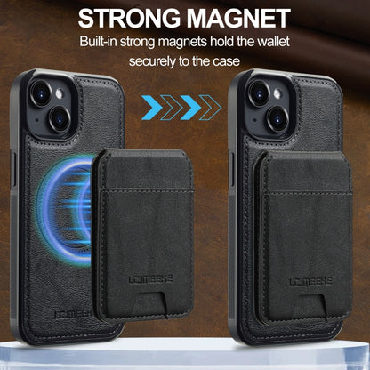 For iPhone 14 / 13 LC.IMEEKE L3 Series Detachable RFID Card Bag Magsafe Phone Case(Black) - iPhone 14 Cases by LC.IMEEKE | Online Shopping UK | buy2fix