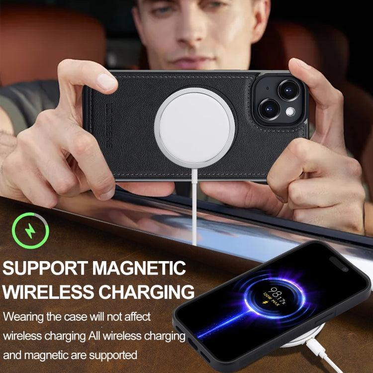 For iPhone 14 / 13 LC.IMEEKE L3 Series Detachable RFID Card Bag Magsafe Phone Case(Black) - iPhone 14 Cases by LC.IMEEKE | Online Shopping UK | buy2fix