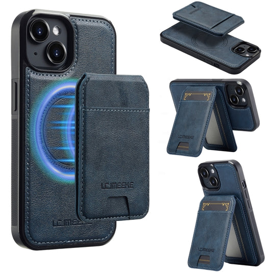 For iPhone 14 / 13 LC.IMEEKE L3 Series Detachable RFID Card Bag Magsafe Phone Case(Blue) - iPhone 14 Cases by LC.IMEEKE | Online Shopping UK | buy2fix