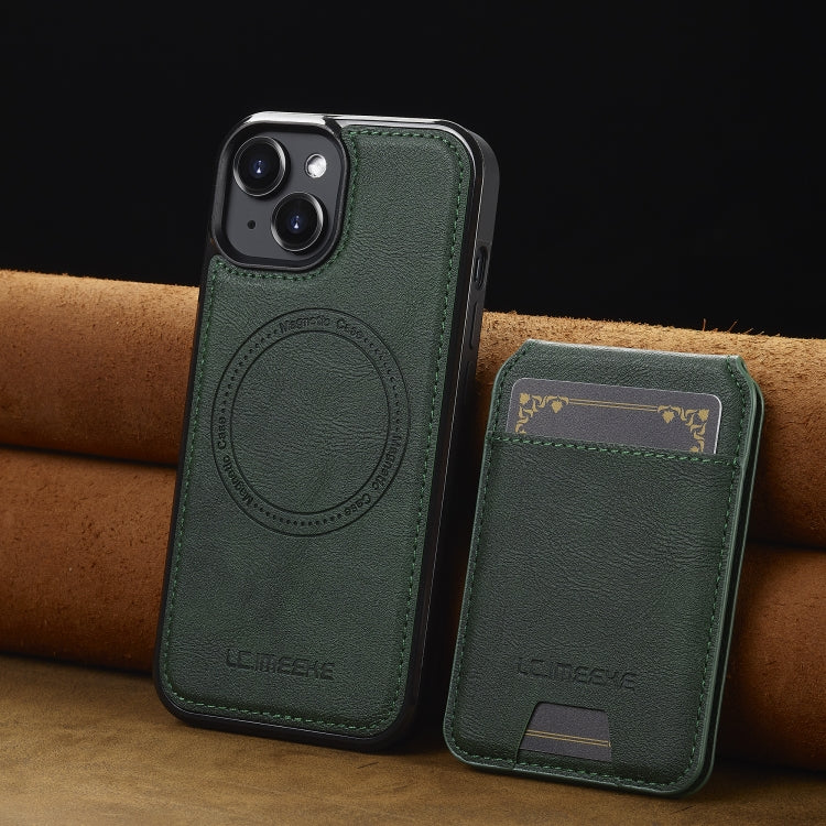 For iPhone 14 / 13 LC.IMEEKE L3 Series Detachable RFID Card Bag Magsafe Phone Case(Green) - iPhone 14 Cases by LC.IMEEKE | Online Shopping UK | buy2fix