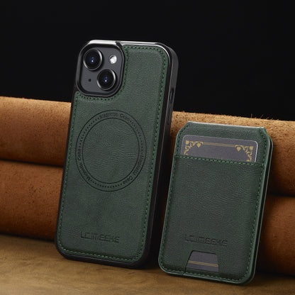 For iPhone 14 / 13 LC.IMEEKE L3 Series Detachable RFID Card Bag Magsafe Phone Case(Green) - iPhone 14 Cases by LC.IMEEKE | Online Shopping UK | buy2fix