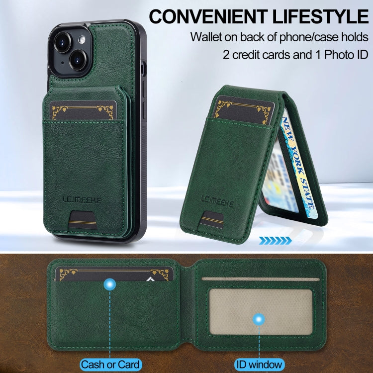 For iPhone 14 / 13 LC.IMEEKE L3 Series Detachable RFID Card Bag Magsafe Phone Case(Green) - iPhone 14 Cases by LC.IMEEKE | Online Shopping UK | buy2fix