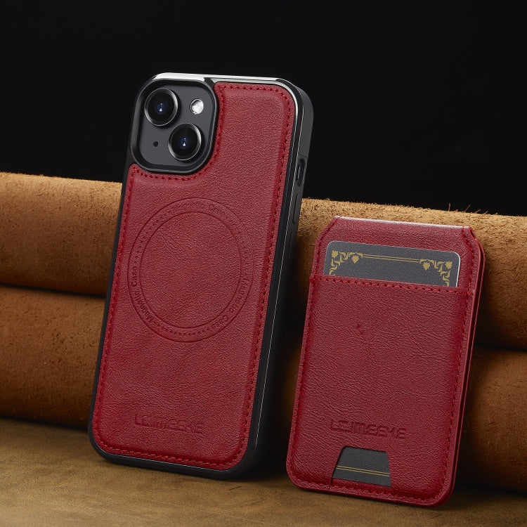 For iPhone 14 / 13 LC.IMEEKE L3 Series Detachable RFID Card Bag Magsafe Phone Case(Red) - iPhone 14 Cases by LC.IMEEKE | Online Shopping UK | buy2fix