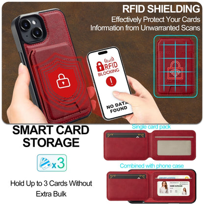 For iPhone 14 / 13 LC.IMEEKE L3 Series Detachable RFID Card Bag Magsafe Phone Case(Red) - iPhone 14 Cases by LC.IMEEKE | Online Shopping UK | buy2fix