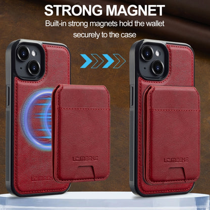 For iPhone 14 / 13 LC.IMEEKE L3 Series Detachable RFID Card Bag Magsafe Phone Case(Red) - iPhone 14 Cases by LC.IMEEKE | Online Shopping UK | buy2fix