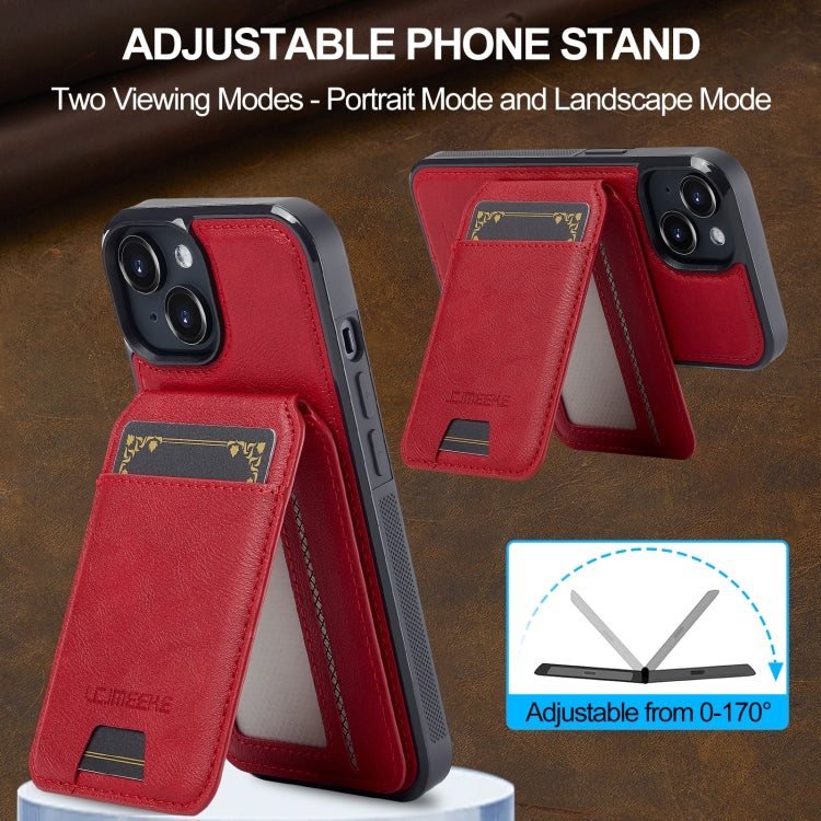 For iPhone 14 / 13 LC.IMEEKE L3 Series Detachable RFID Card Bag Magsafe Phone Case(Red) - iPhone 14 Cases by LC.IMEEKE | Online Shopping UK | buy2fix