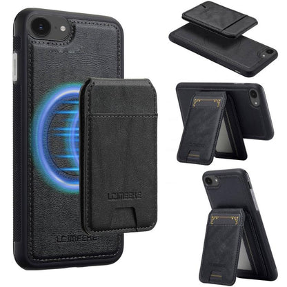 For iPhone 16e LC.IMEEKE L3 Series Detachable RFID Card Bag Magsafe Phone Case(Black) - iPhone 16e Cases by LC.IMEEKE | Online Shopping UK | buy2fix