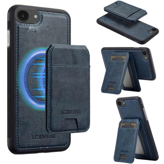 For iPhone 17e / 16e LC.IMEEKE L3 Series Detachable RFID Card Bag Magsafe Phone Case(Blue)