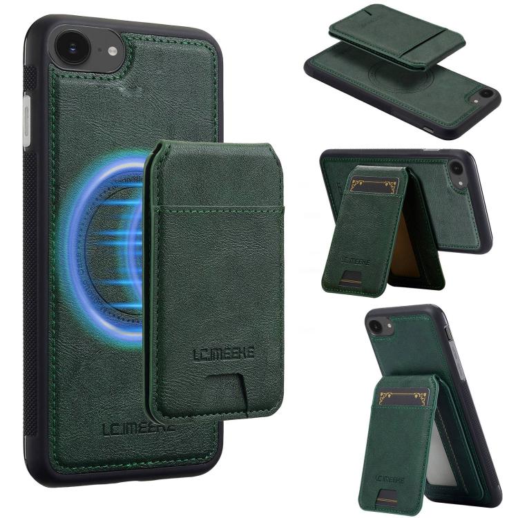 For iPhone SE 2024 LC.IMEEKE L3 Series Detachable RFID Card Bag Magsafe Phone Case(Green) - More iPhone Cases by LC.IMEEKE | Online Shopping UK | buy2fix