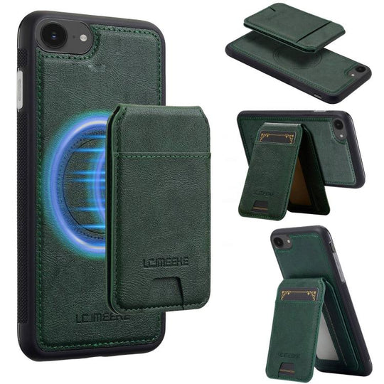 For iPhone 17e / 16e LC.IMEEKE L3 Series Detachable RFID Card Bag Magsafe Phone Case(Green)