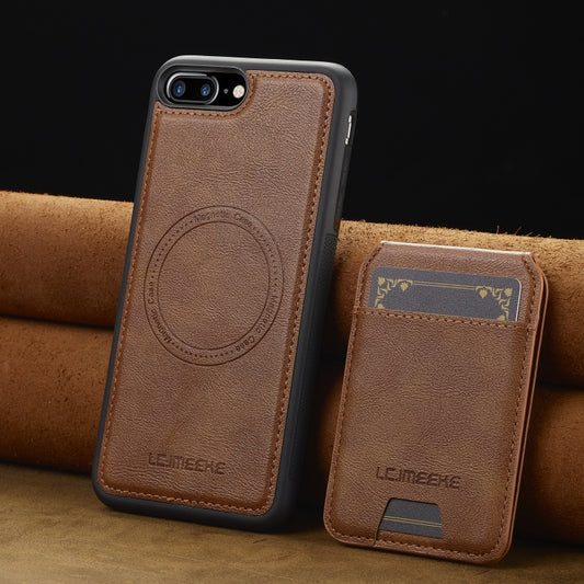 For iPhone SE 2022 / 2020 LC.IMEEKE L3 Series Detachable RFID Card Bag Magsafe Phone Case(Brown) - iPhone SE 2022 / 2020 / 8 / 7 Cases by LC.IMEEKE | Online Shopping UK | buy2fix