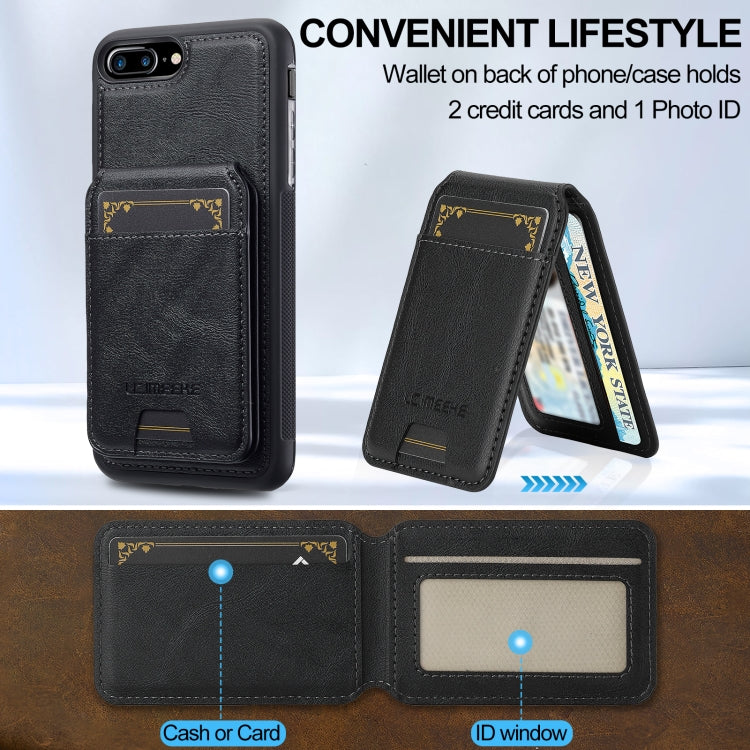 For iPhone 8 Plus / 7 Plus LC.IMEEKE L3 Series Detachable RFID Card Bag Magsafe Phone Case(Black) - More iPhone Cases by LC.IMEEKE | Online Shopping UK | buy2fix