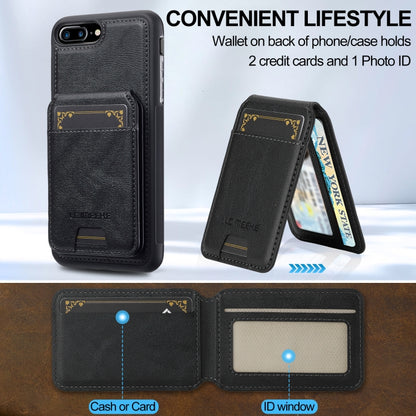 For iPhone 8 Plus / 7 Plus LC.IMEEKE L3 Series Detachable RFID Card Bag Magsafe Phone Case(Black) - More iPhone Cases by LC.IMEEKE | Online Shopping UK | buy2fix