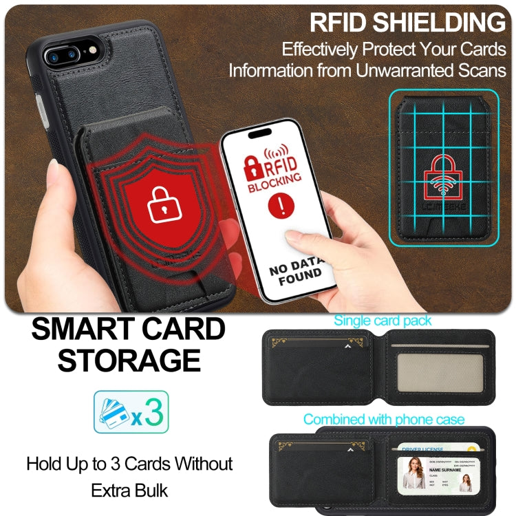 For iPhone 8 Plus / 7 Plus LC.IMEEKE L3 Series Detachable RFID Card Bag Magsafe Phone Case(Black) - More iPhone Cases by LC.IMEEKE | Online Shopping UK | buy2fix