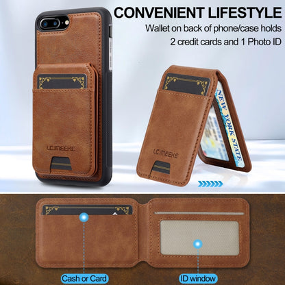 For iPhone 8 Plus / 7 Plus LC.IMEEKE L3 Series Detachable RFID Card Bag Magsafe Phone Case(Brown) - More iPhone Cases by LC.IMEEKE | Online Shopping UK | buy2fix