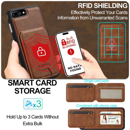 For iPhone 8 Plus / 7 Plus LC.IMEEKE L3 Series Detachable RFID Card Bag Magsafe Phone Case(Brown) - More iPhone Cases by LC.IMEEKE | Online Shopping UK | buy2fix