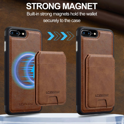 For iPhone 8 Plus / 7 Plus LC.IMEEKE L3 Series Detachable RFID Card Bag Magsafe Phone Case(Brown) - More iPhone Cases by LC.IMEEKE | Online Shopping UK | buy2fix