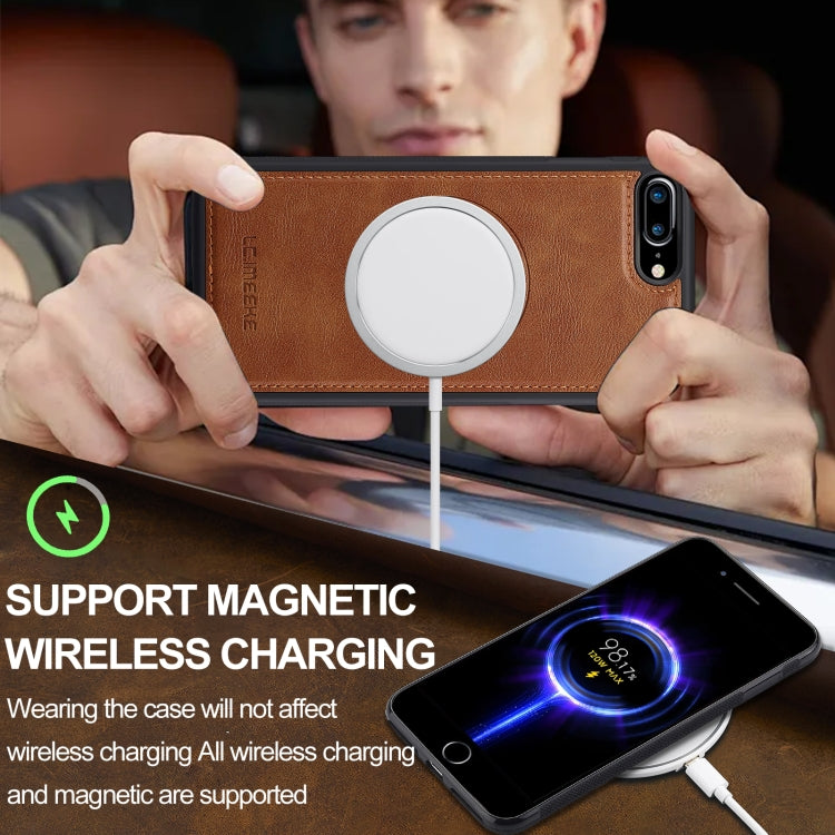 For iPhone 8 Plus / 7 Plus LC.IMEEKE L3 Series Detachable RFID Card Bag Magsafe Phone Case(Brown) - More iPhone Cases by LC.IMEEKE | Online Shopping UK | buy2fix