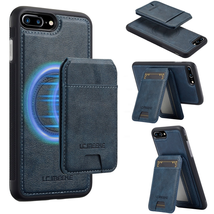 For iPhone 8 Plus / 7 Plus LC.IMEEKE L3 Series Detachable RFID Card Bag Magsafe Phone Case(Blue) - More iPhone Cases by LC.IMEEKE | Online Shopping UK | buy2fix